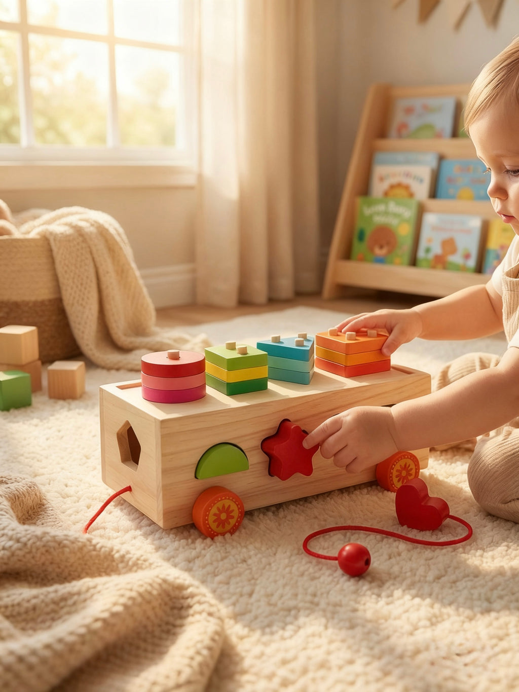 Wooden Car Shape & Blocks Sorter
