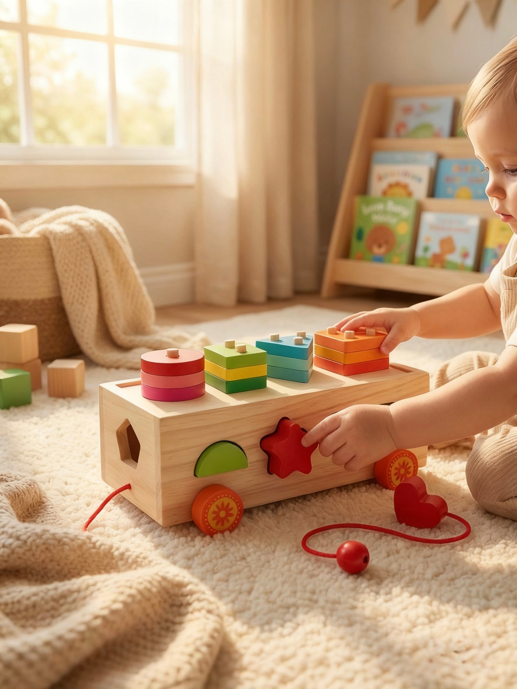 Wooden Car Shape & Blocks Sorter