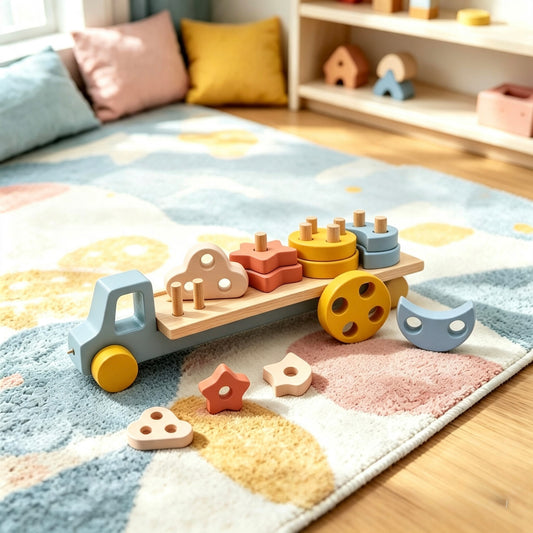Bébé petite enfance éducation jouets éducatifs en bois multifonctionnel couleur modélisation jouets cognitifs peuvent mordre voiture assortie multifonctionnelle