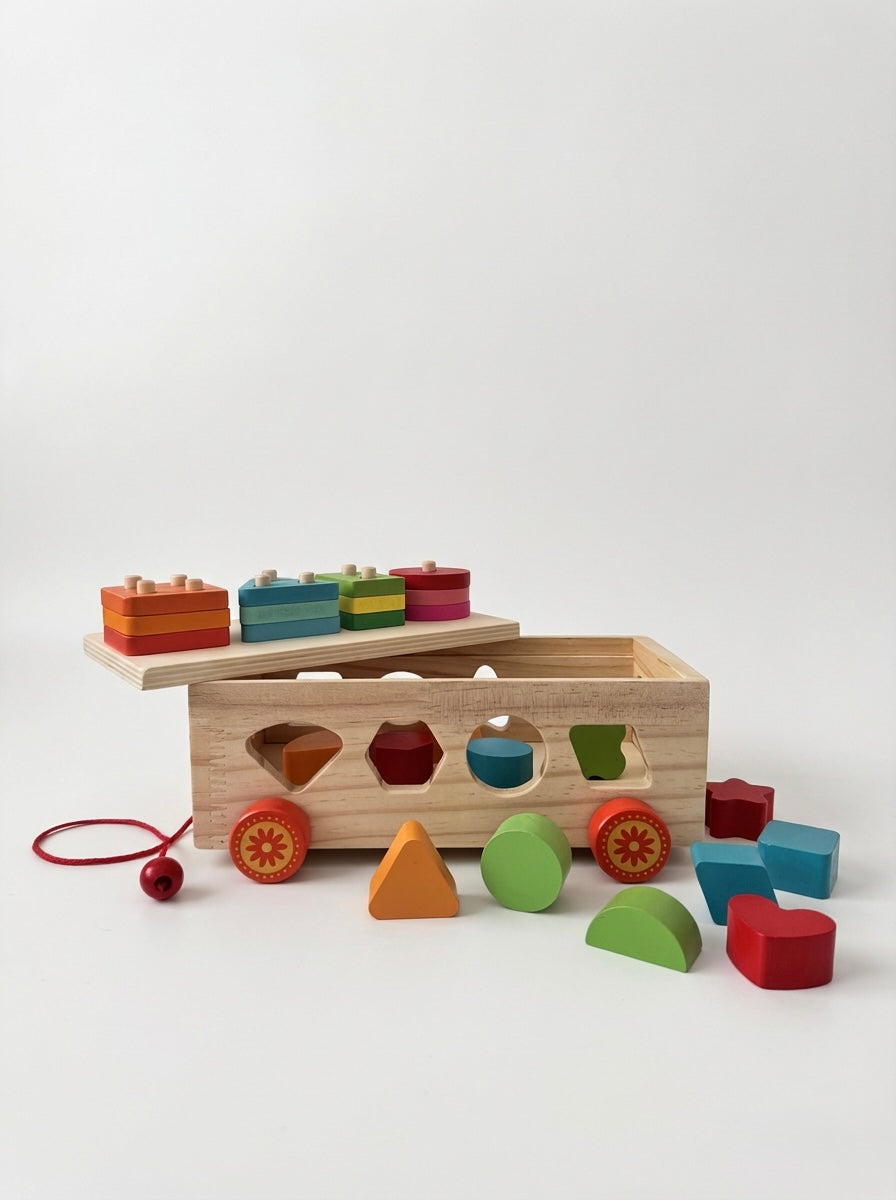 Wooden Car Shape & Blocks Sorter