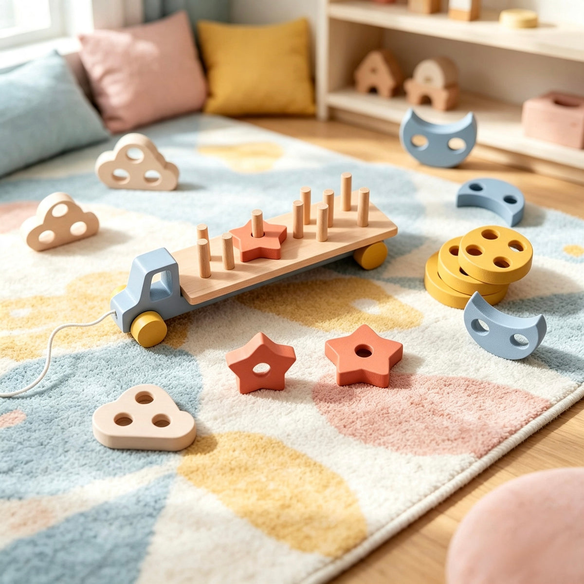 Wooden Shape Sorter Trailer