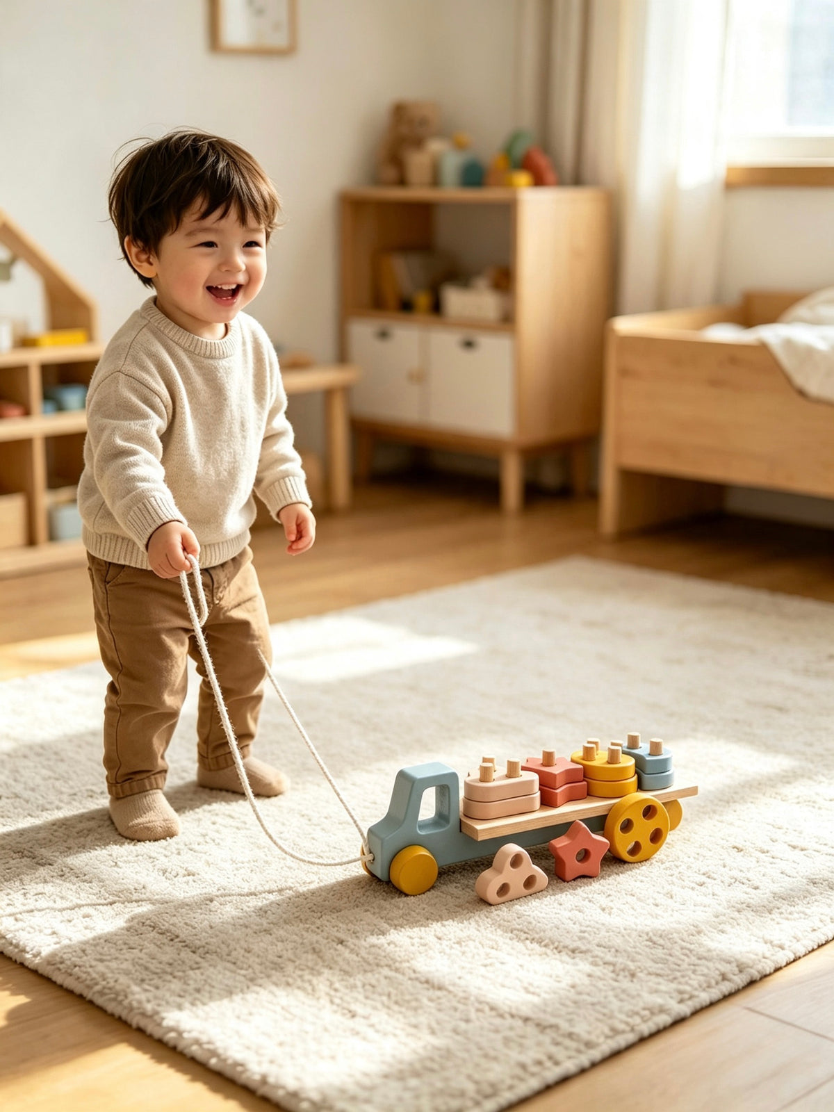 Wooden Shape Sorter Trailer