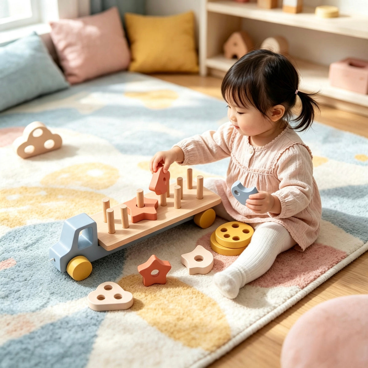 Wooden Shape Sorter Trailer