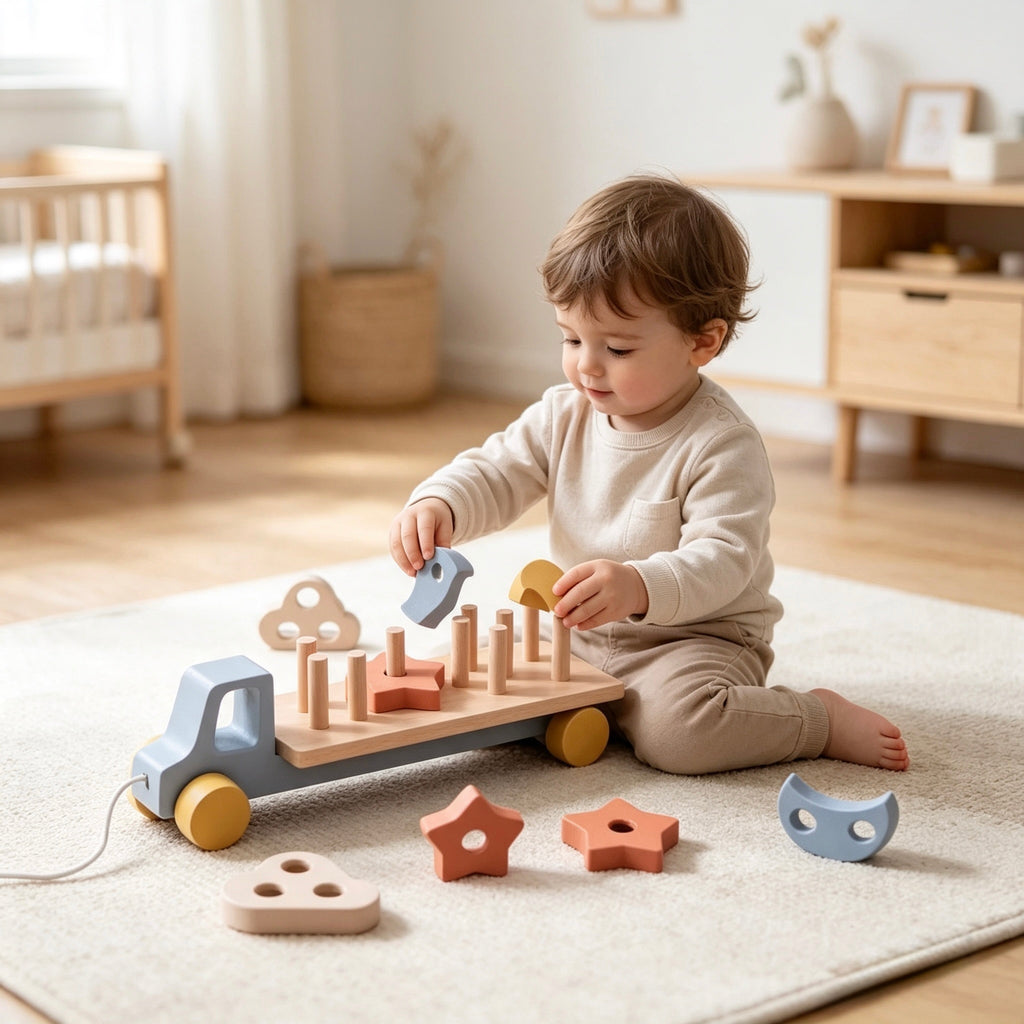 Wooden Shape Sorter Trailer