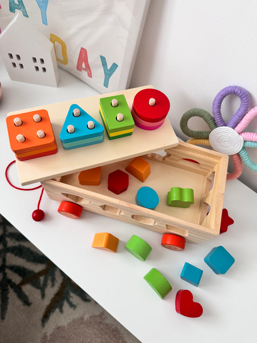 Wooden Car Shape & Blocks Sorter