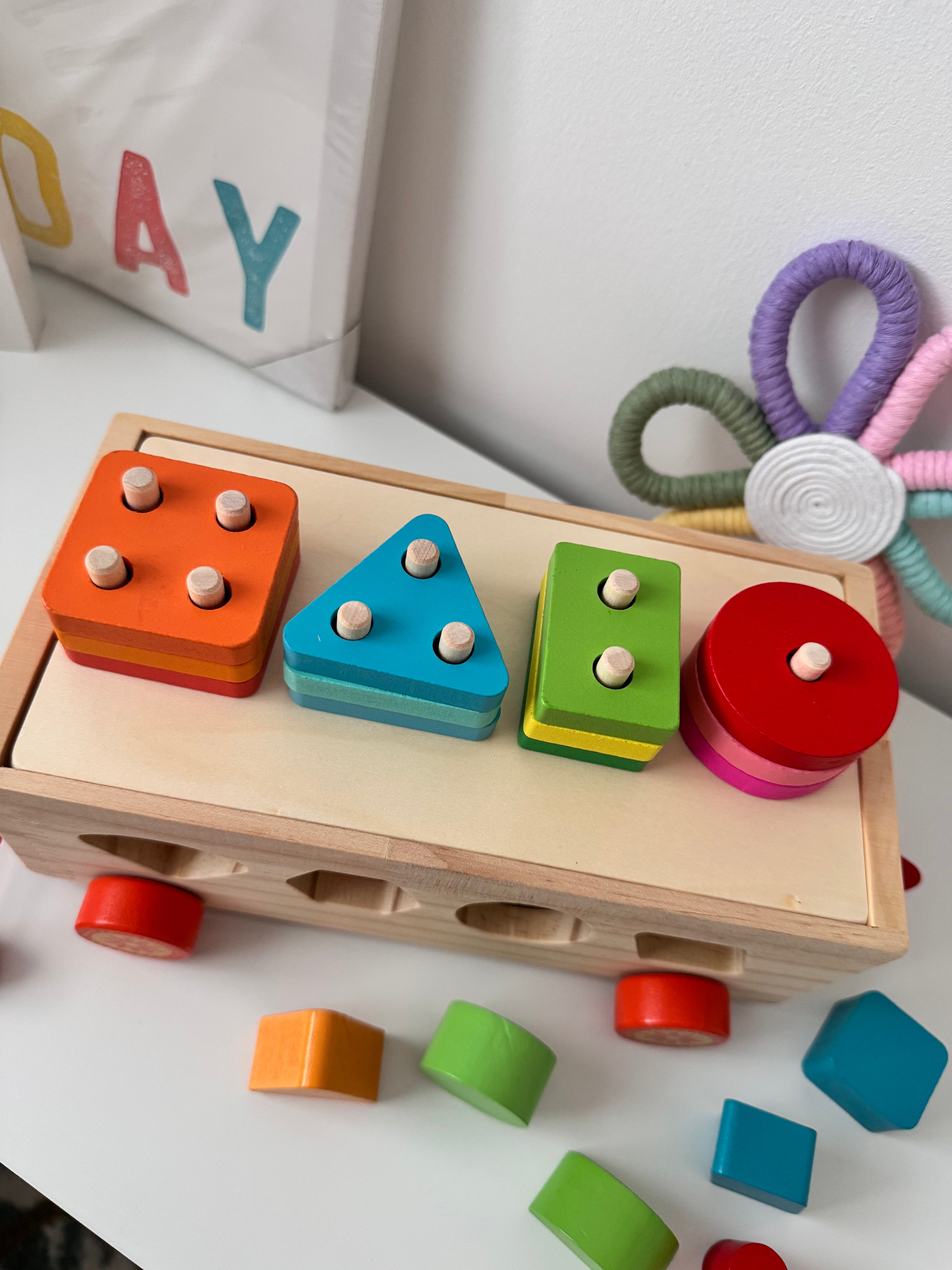 Wooden Car Shape & Blocks Sorter