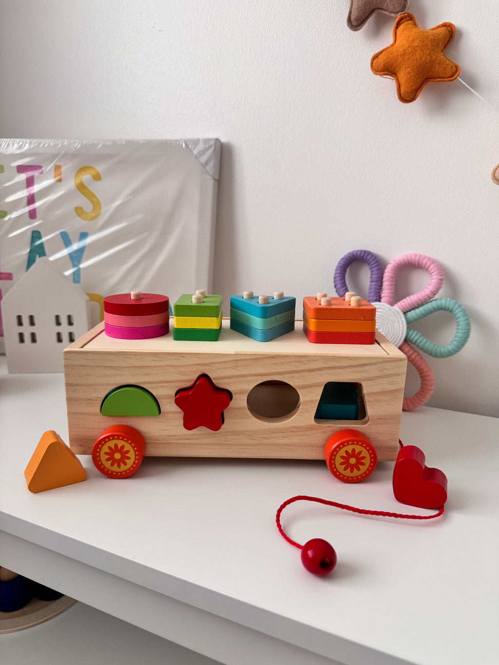 Wooden Car Shape & Blocks Sorter