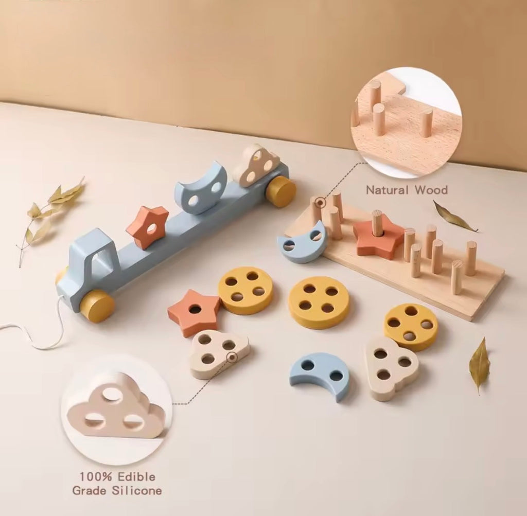 Wooden Shape Sorter Trailer