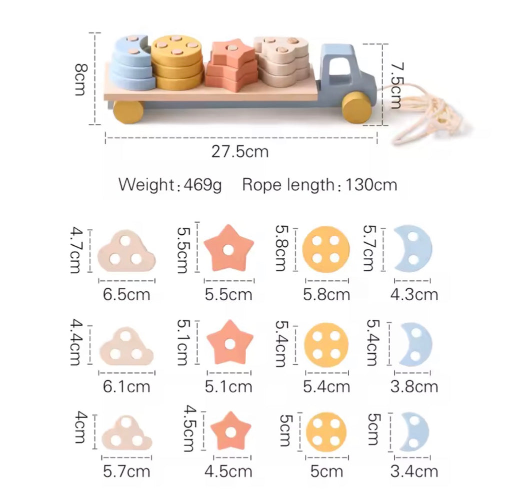 Wooden Shape Sorter Trailer