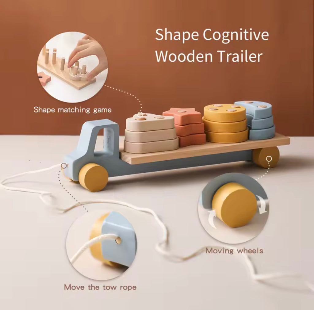 Wooden Shape Sorter Trailer